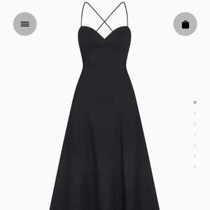 KHY Poplin Low Back Midi Dress black